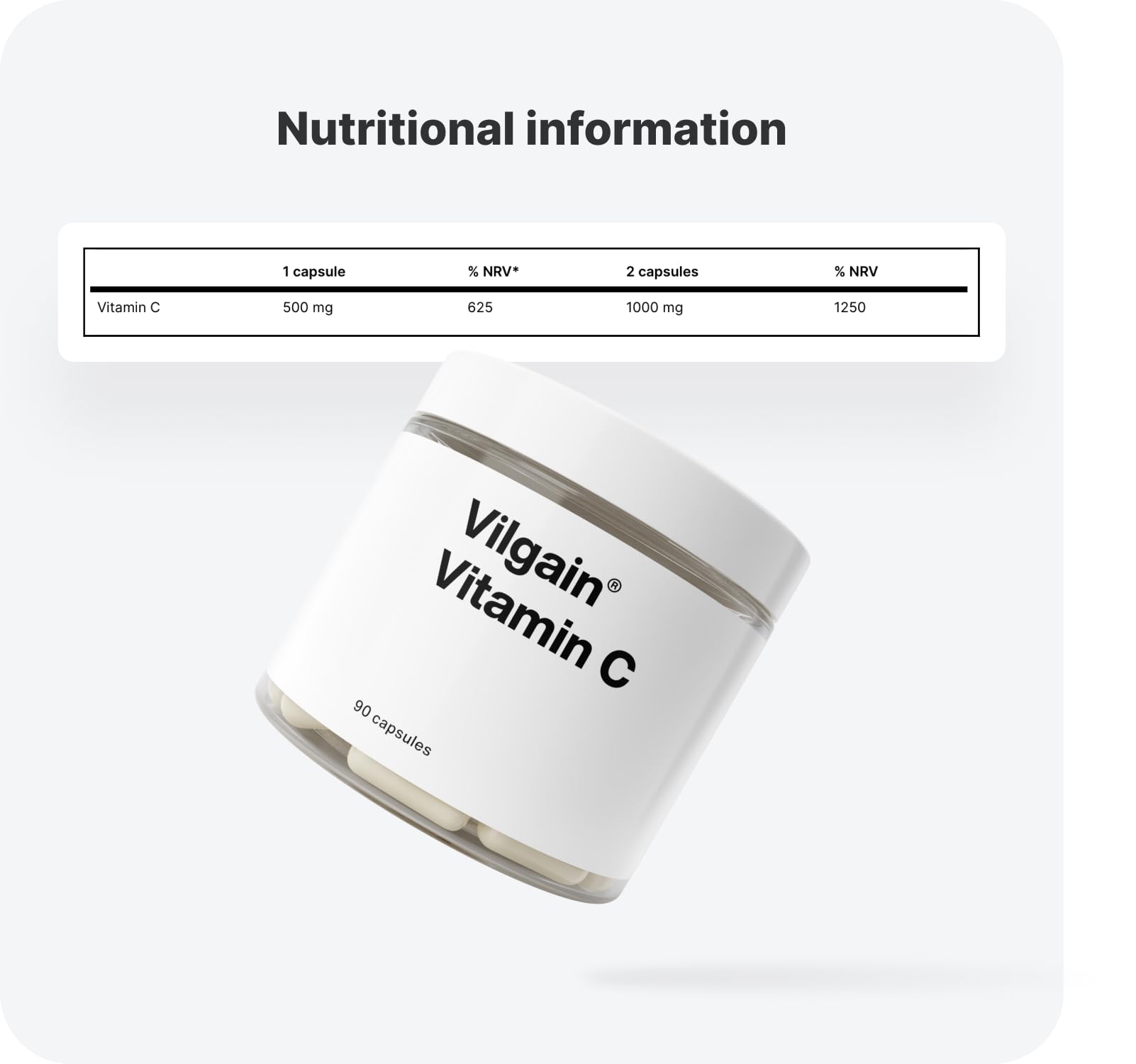 Vilgain Vitamin C - 90 Caps - Vitamin C Capsules