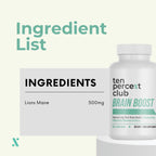 The Ten Percent Club Brain Boost - 90 Caps - Mushrooms