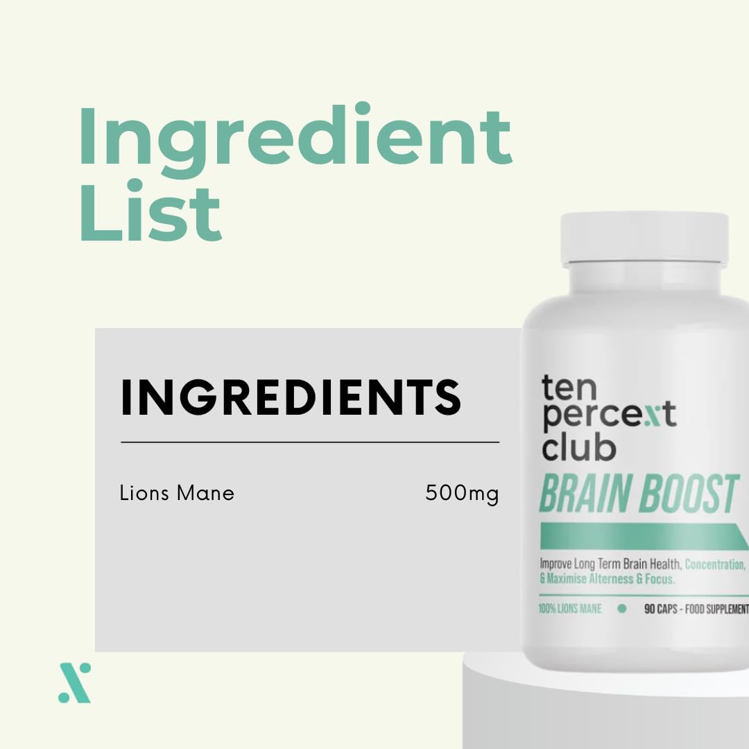 The Ten Percent Club Brain Boost - 90 Caps - Mushrooms