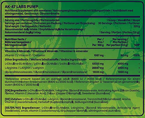 AK-47 Labs Pump - Pre-Workout Powder