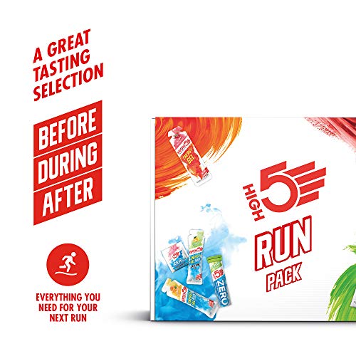 High5 Run Pack with energy gel aqua hydration and recovery drink chocolate for runners