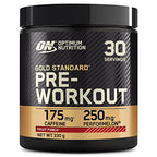 Black and gold Optimum Nutrition Gold Standard Pre-Workout tub for energy boost