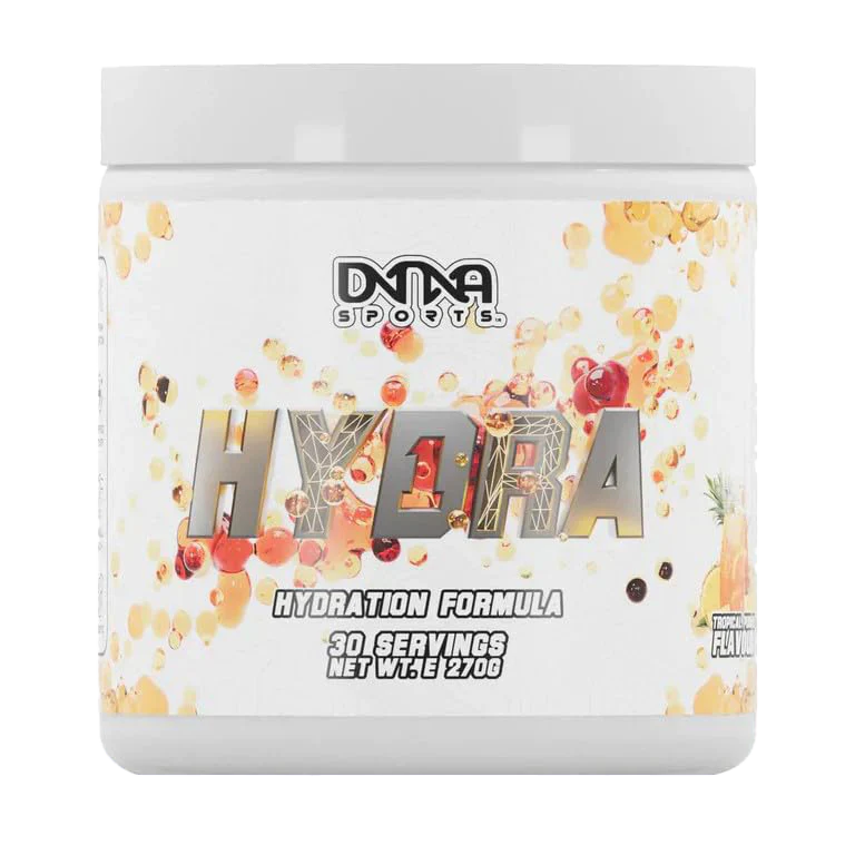 White tub of DNA Sports Hydra 1 powdered hydration formula for sports hydra recovery