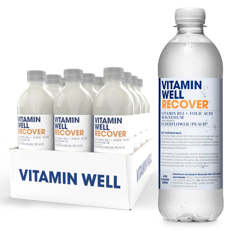 Vitamin Well Recover - 12x500ml / Peach & Elderflower - Recovery Ready-To-Drinks