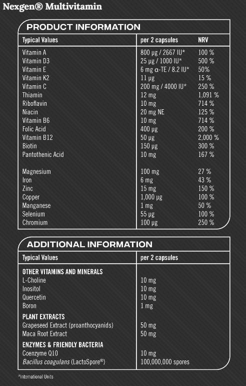 Reflex Nutrition Nexgen - 60 Caps - Multivitamins
