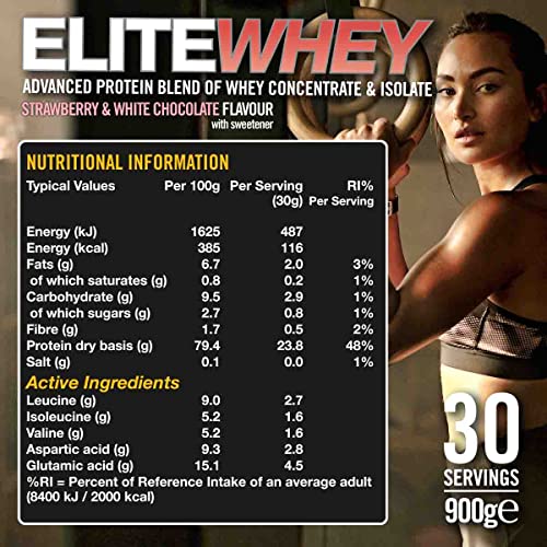VOW Nutrition Elite Whey - 900g / Strawberry & White Chocolate - Whey Protein Powder