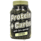 Vanilla NutriSport Protein + Carbs tub for post exercise muscle recovery and glycogen