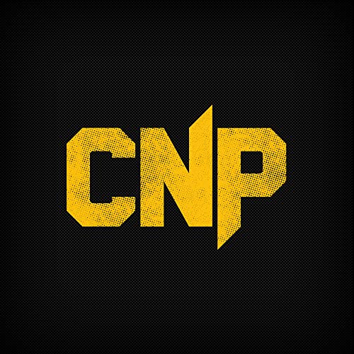 Yellow distressed CNP logo on dark background for CNP Cyclic Dextrin energy drinks