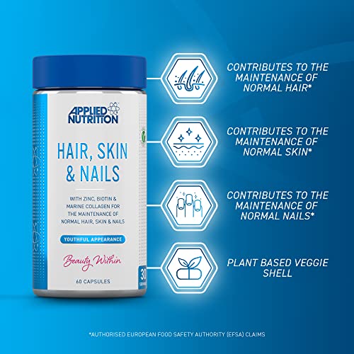 Applied Nutrition Hair Skin & Nails - 60 Caps - Hair Skin & Nails Support Capsules