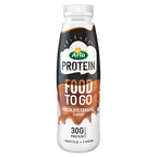 Arla Protein Food To Go caramel flavor meal replacement shake in white bottle