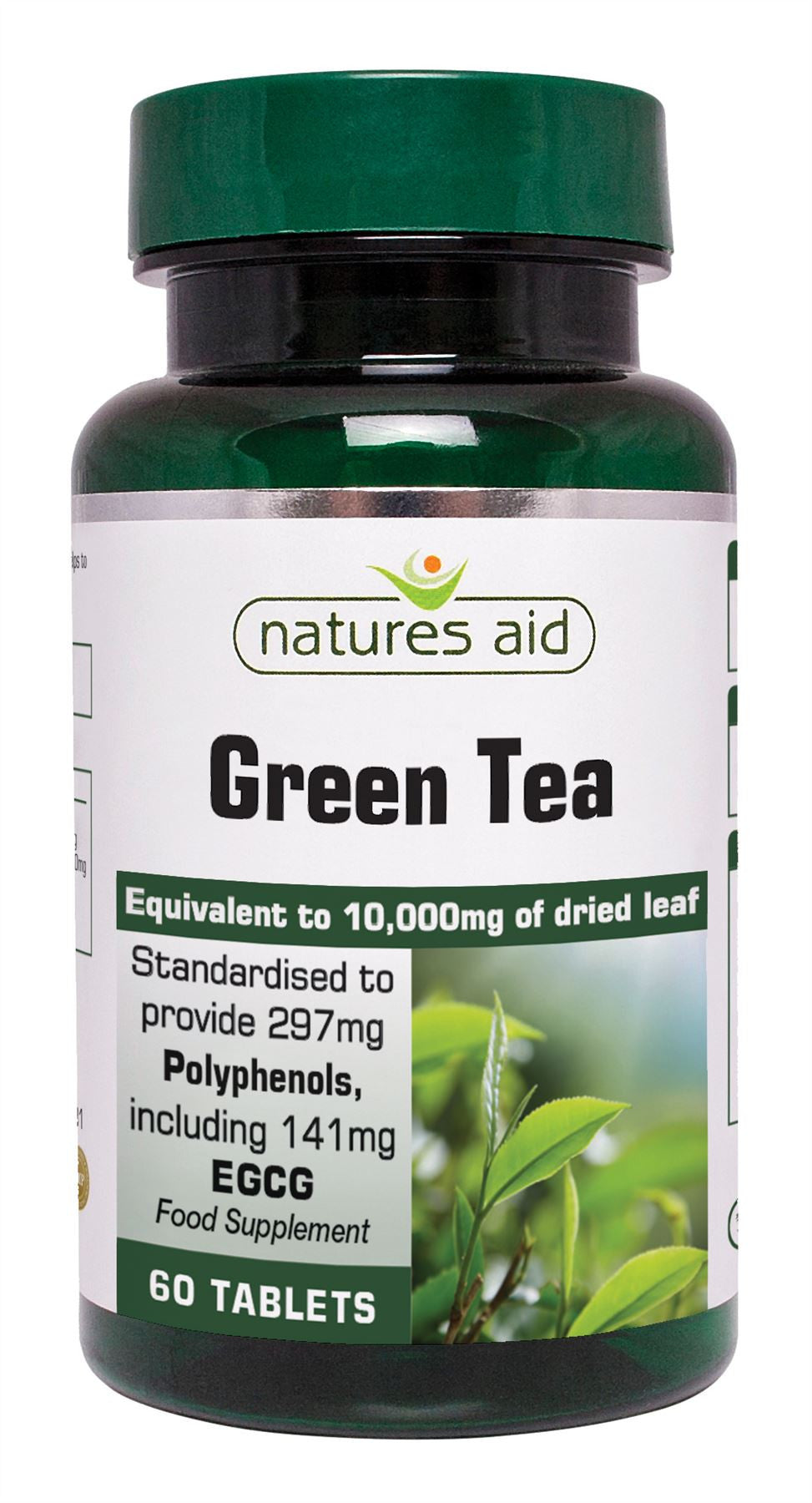 Natures Aid Green Tea 10,000mg - 60 Tabs - Green Tea Capsules
