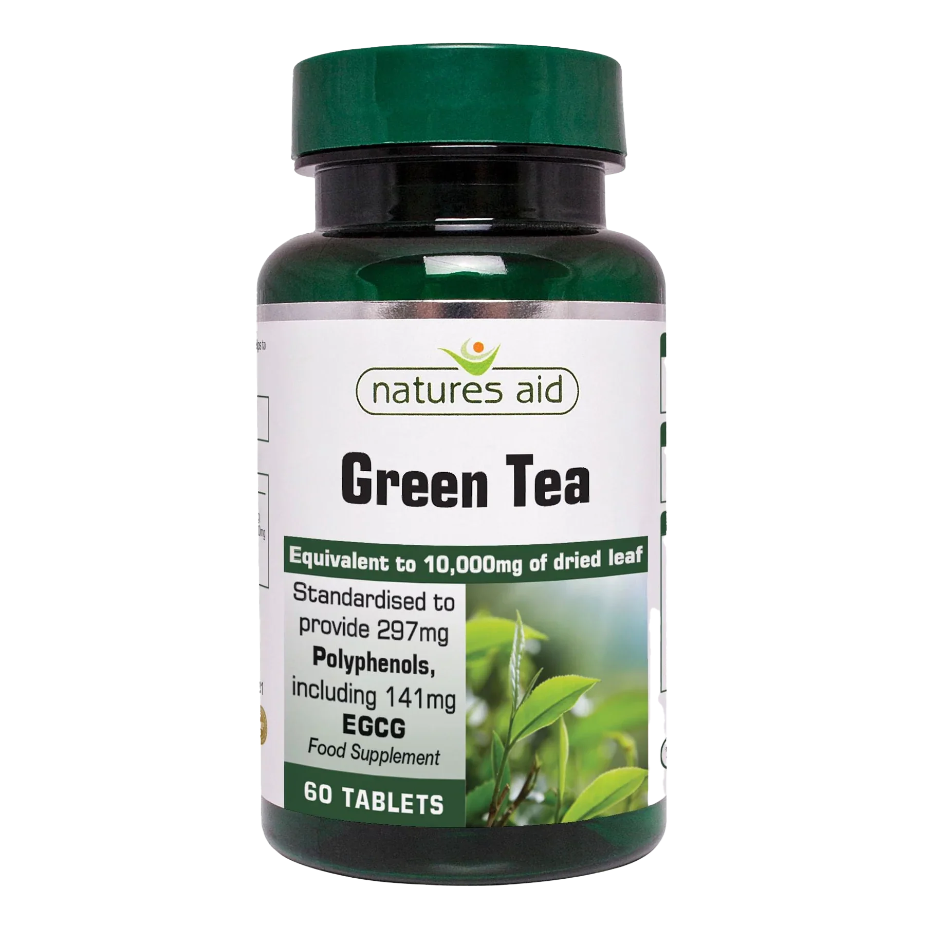 Natures Aid Green Tea 10,000mg - 60 Tabs - Green Tea Capsules
