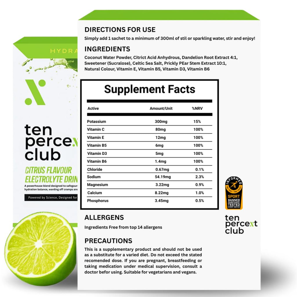 The Ten Percent Club Electrolytes - Carbohydrate Powder