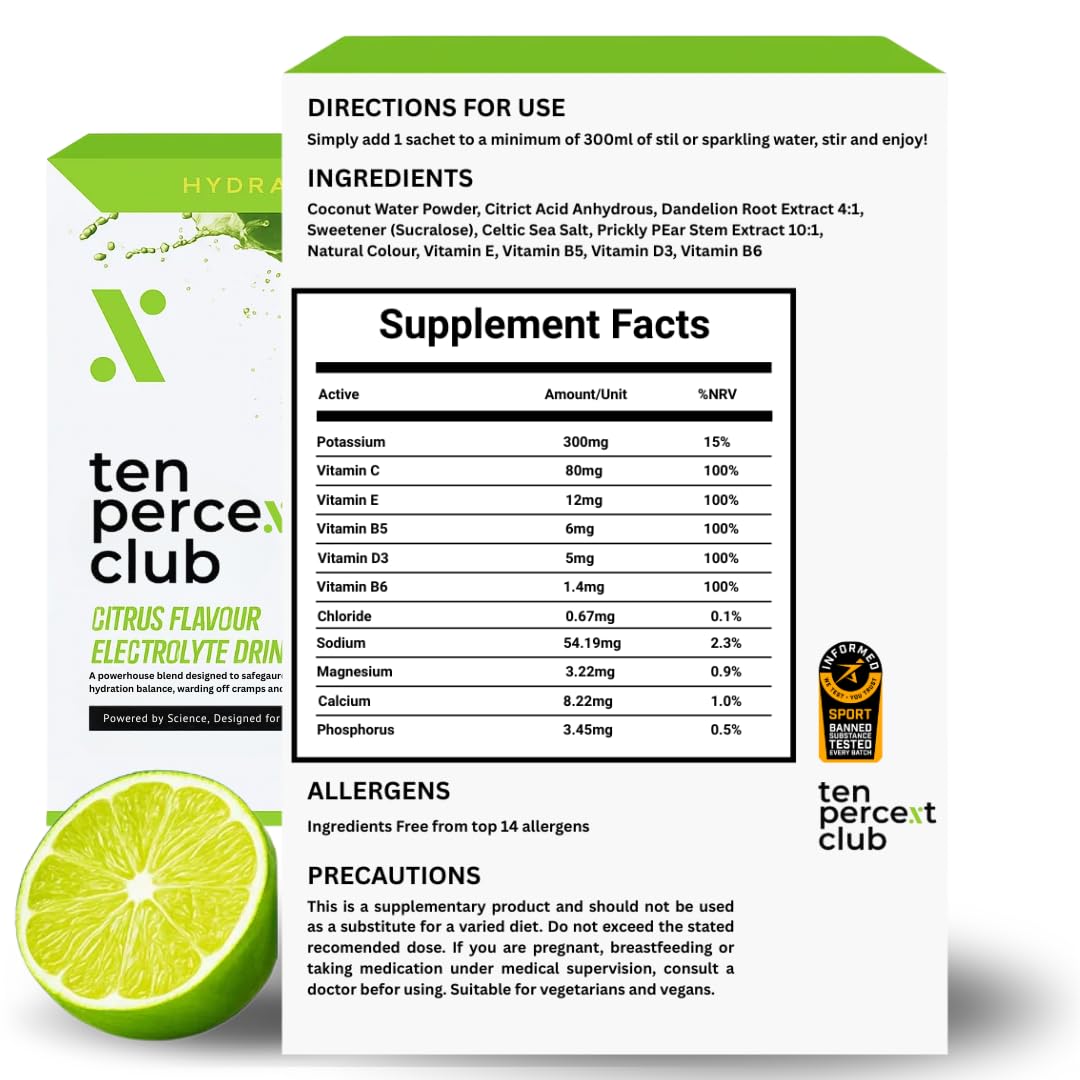The Ten Percent Club Electrolytes - Carbohydrate Powder