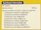 Natures Aid Pro-100 Ultra bacteria culture supplement nutrition label with billion live cultures