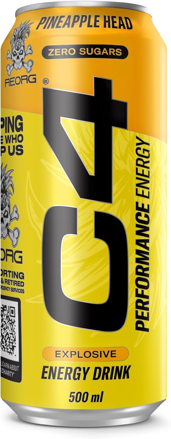 Cellucor C4 Performance Energy Carbonated RTD - 12x500ml / Pineapple Head - Energy Ready-to-Drinks