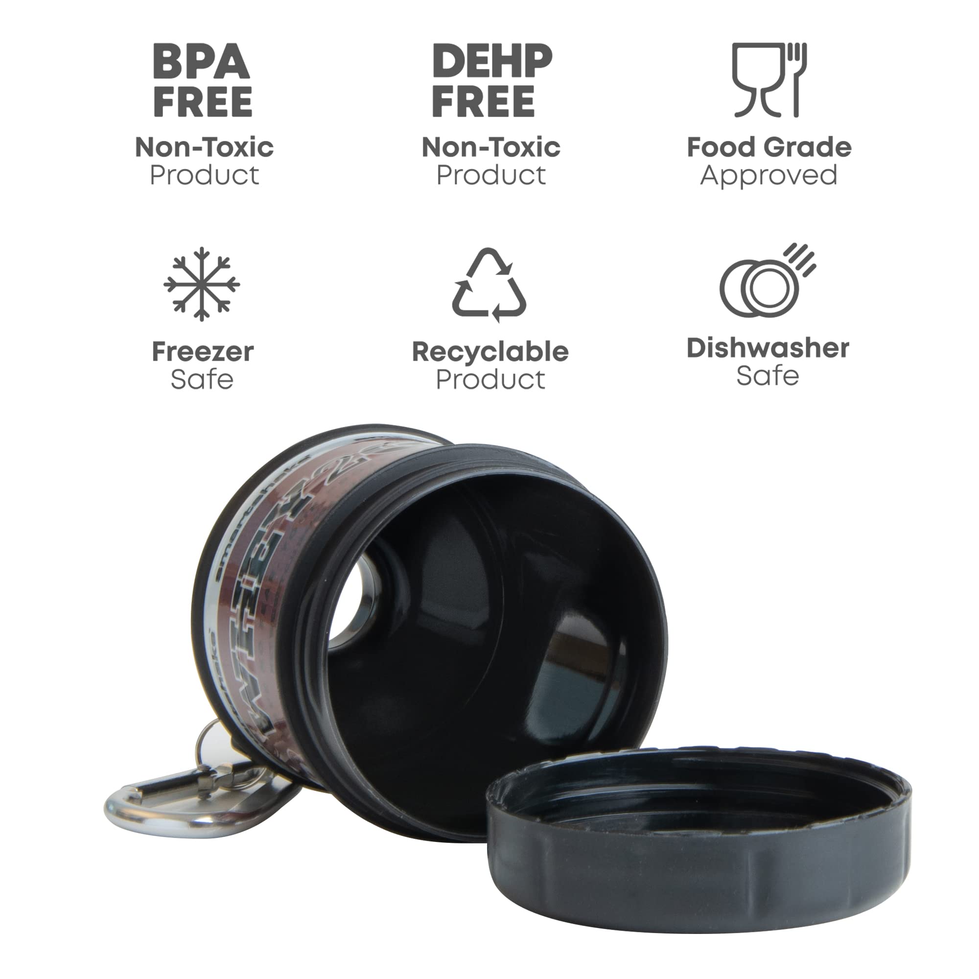 SmartShake Whey2Go Funnel 50ml Black/Brown - 110ml - Powder Funnel