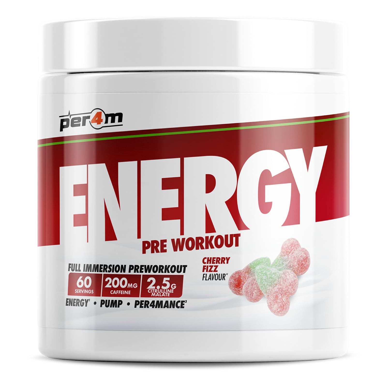 Per4m Energy Pre Workout - 390g / Cherry Fizz - Pre-Workout Powder