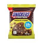 Snickers Hi Protein chocolate and peanut snack package on a white background