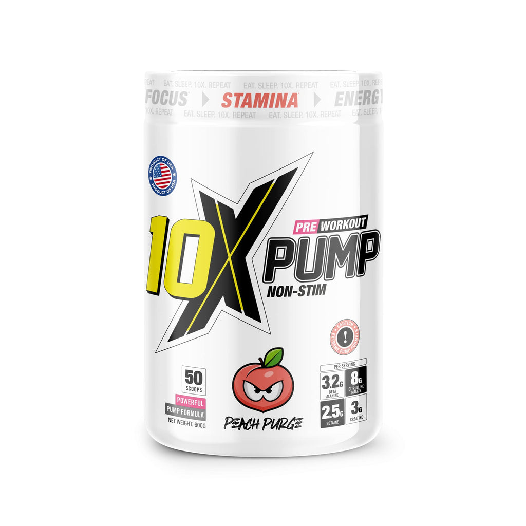 10X Athletic PUMP - 600g / Peach Purge - Pre-Workout Powder