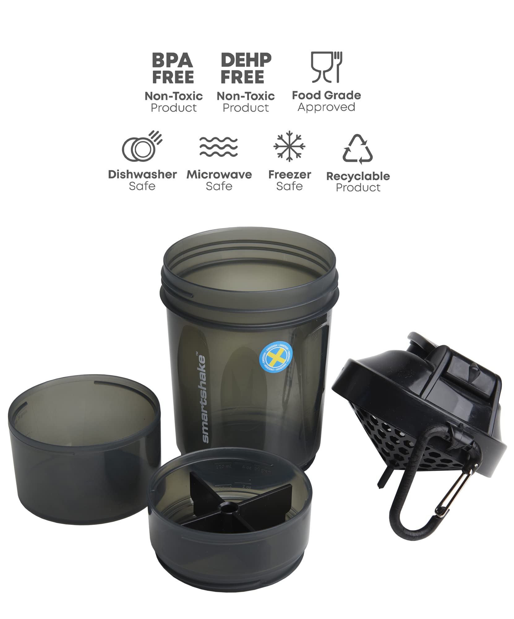 Smartshake O2Go Shaker - Shaker Bottle (Less Than 2 Litres)