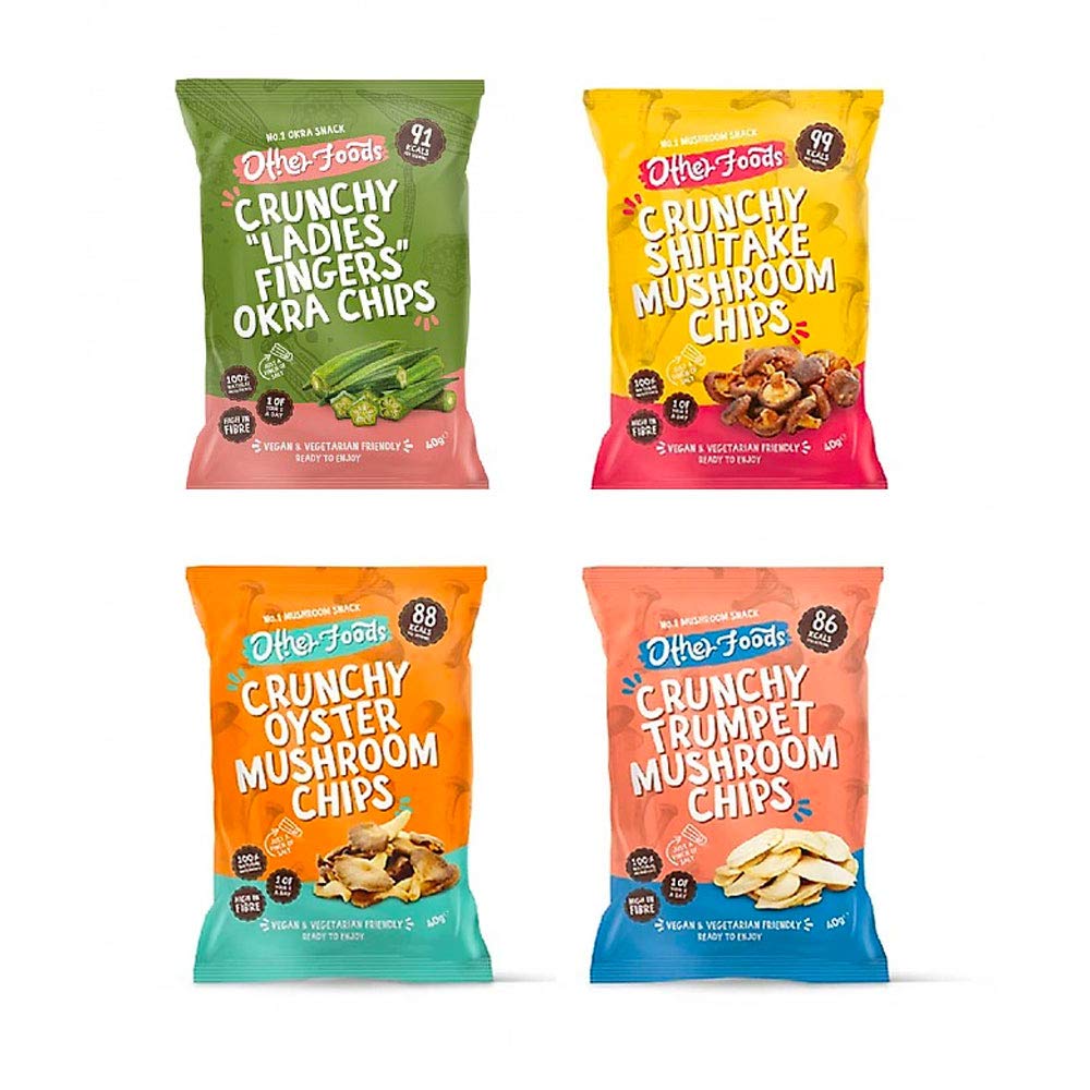 Other Foods Orka Chips - 8x40g / Crunchy Ladies Fingers - Vegetable Crisps