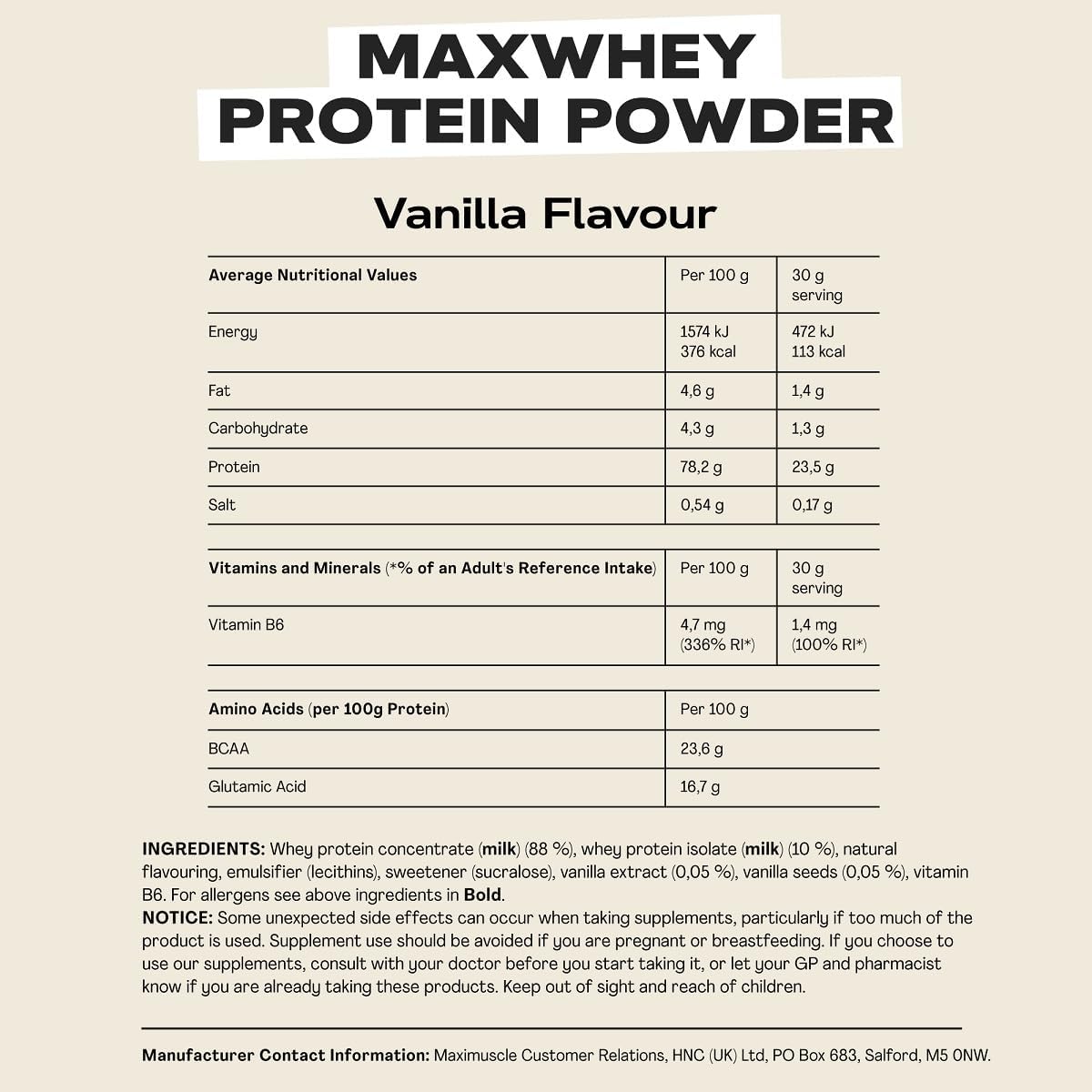 MaxiNutrition MaxWhey - Whey Protein Powder