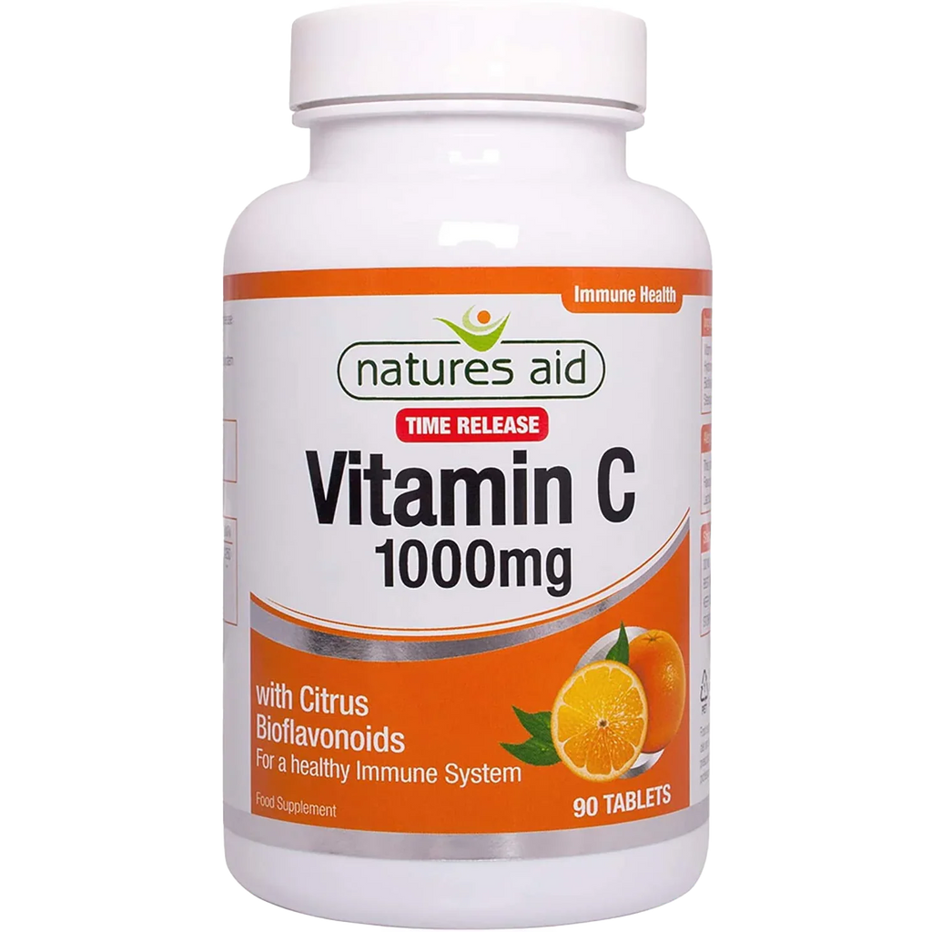 Natures Aid Citrus Tablets with 1000mg Vitamin C for sustained absorption and immune support