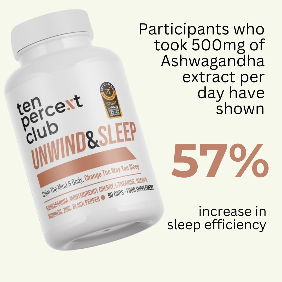 White bottle of The Ten Percent Club Unwind and Sleep with powerful nootropic blend