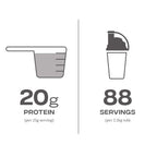 Graphic showing protein content and servings in Reflex Nutrition Instant Whey Pro supplement