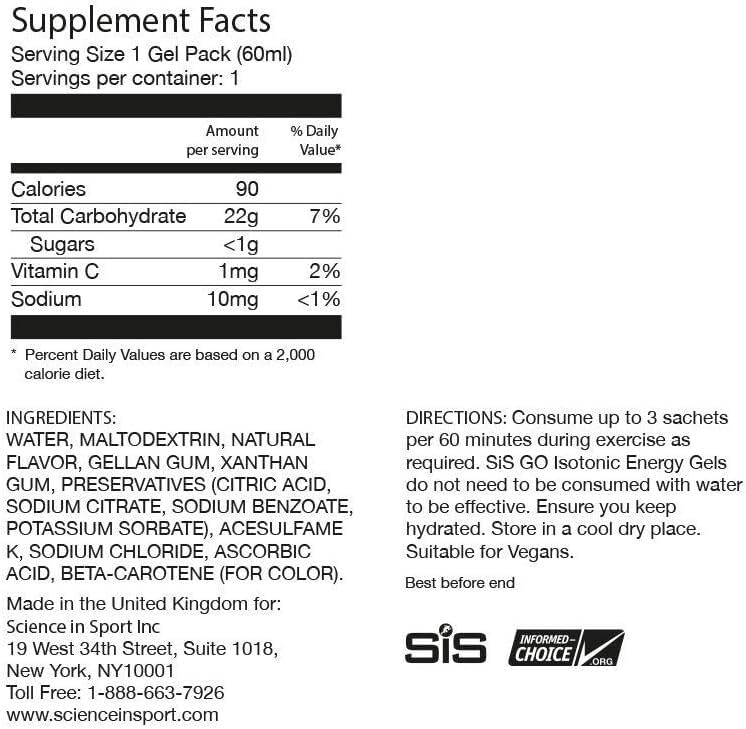 SIS Isotonic Gels - Energy Gels