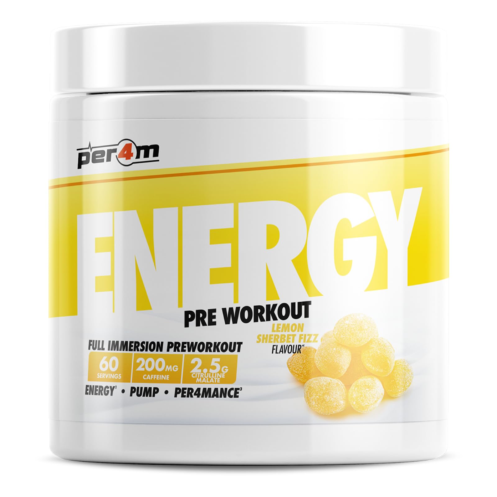 Per4m Energy Pre Workout - 390g / Lemon Sherbet Fizz - Pre-Workout Powder