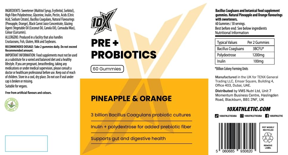 10X Athletic Gut Gummies 60 Softgels