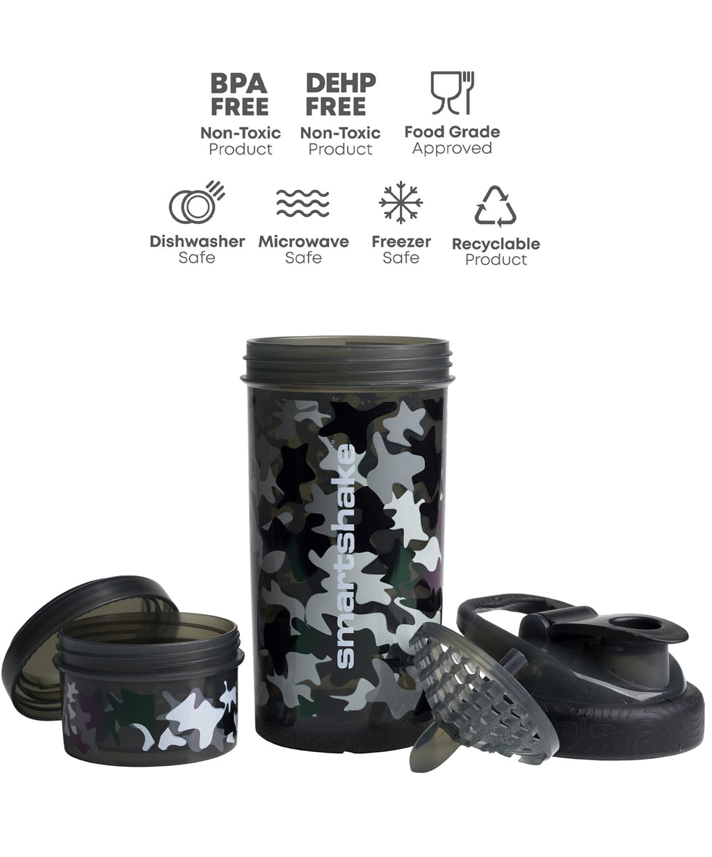 Smartshake Revive Shaker Camo Black - 750ml - Shaker Bottle (Less Than 2 Litres)