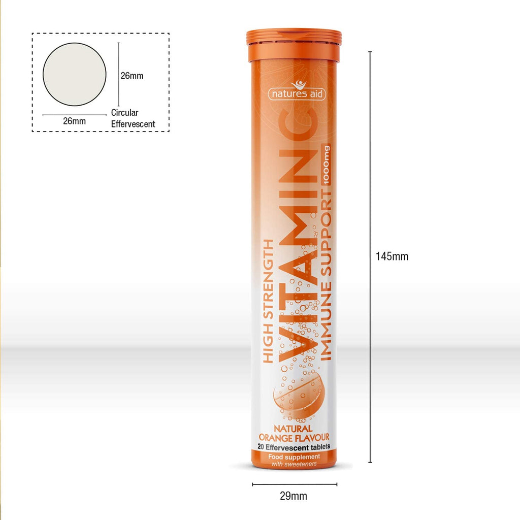 Natures Aid Vitamin C 1000mg Effervescent - 20 Tabs - Vitamin C Capsules