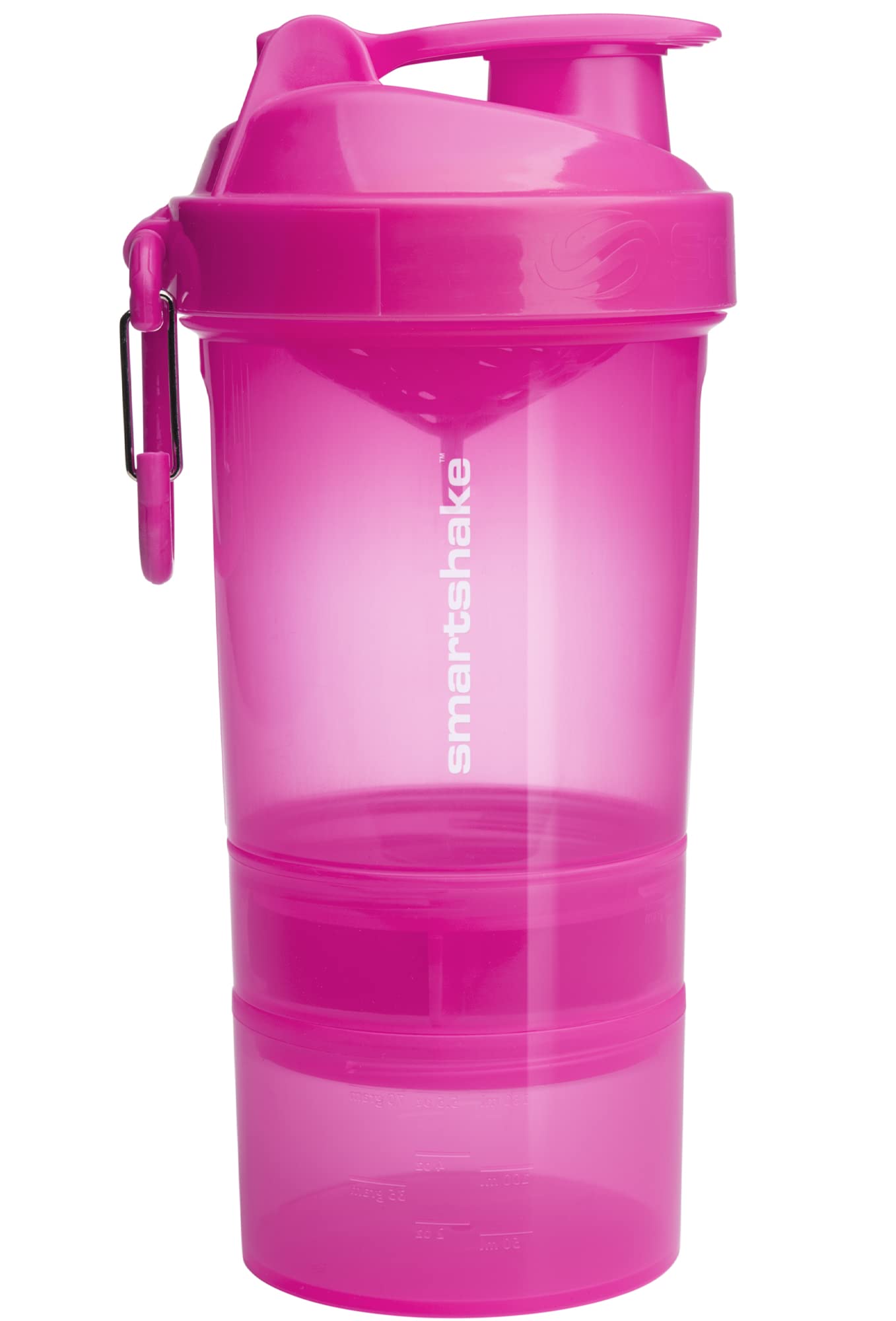 Smartshake O2Go Shaker - 600ml / Neon Pink - Shaker Bottle (Less Than 2 Litres)
