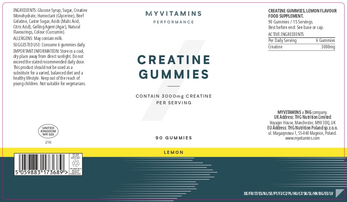 MyProtein Creatine Gummies 90 Softgels