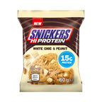 Snickers Hi Protein Cookie with White Choc and Peanut, packed with protein and chocolate chips