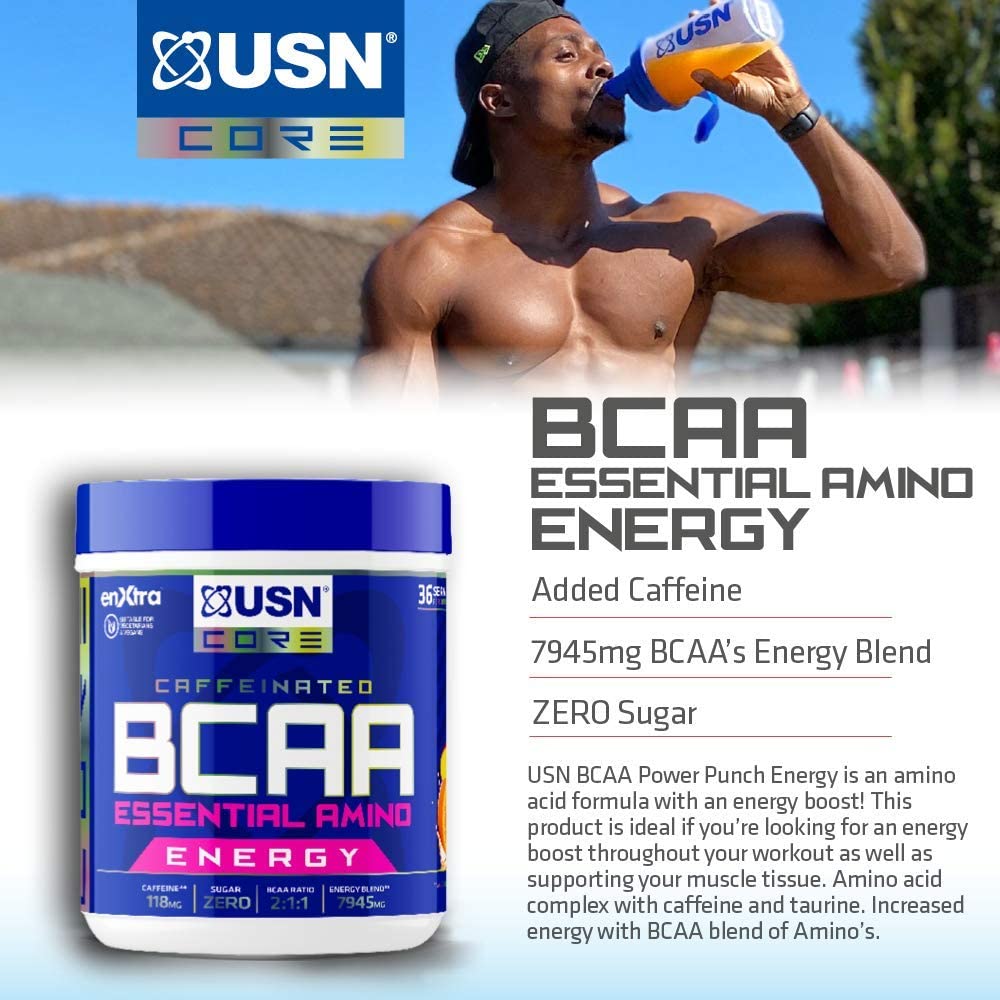 USN BCAA Power Punch Energy - 400g / Orange Mango - Amino Acids Powder