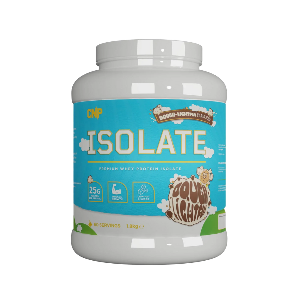 CNP Isolate whey protein isolate tub with Dough-Lightful flavor packed with essential amino acids