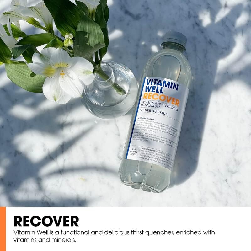 Vitamin Well Recover - 12x500ml / Peach & Elderflower - Recovery Ready-To-Drinks