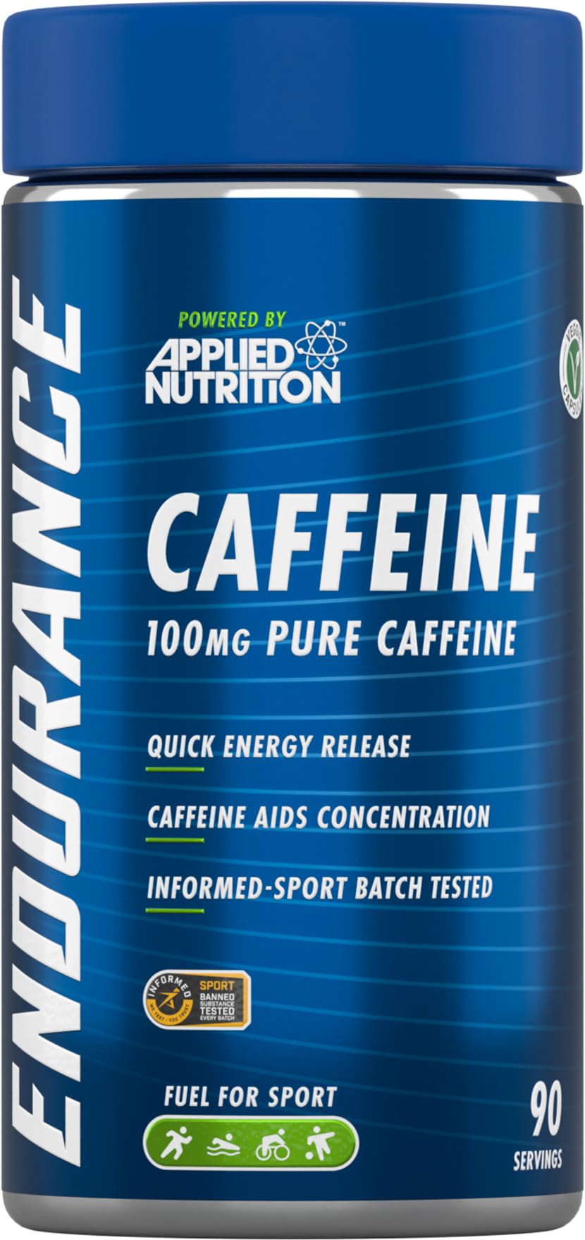 Applied Nutrition Endurance Pure Caffeine 90 Servings of 100mg