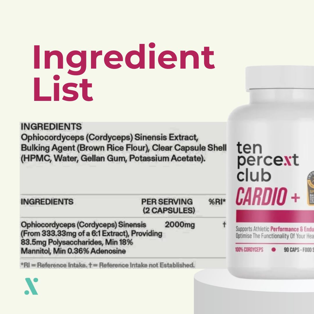 The Ten Percent Club Cardio + - 90 Caps - Mushrooms