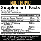 Rich Piana 5% Nutrition Nootropic - 120 Caps - Cognitive Support Capsules