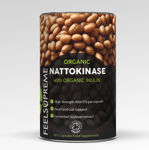 Feel Supreme Organic Nattokinase with Inulin Supplement - 60 Caps - British Brands BRI001