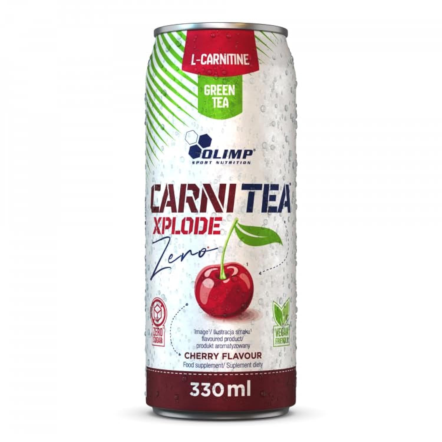 Olimp Sport Nutrition Carni-Tea Xplode Zero Drink - 24x330ml / Cherry - Carnitine Ready-to-Drinks