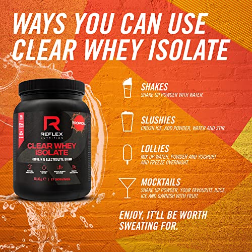 Black Reflex Nutrition Clear tub of high quality Clear Whey Isolate protein powder