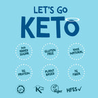 Keto balls promotional graphic for The Protein Ball Co Keto Ball Snack peanut butter snack