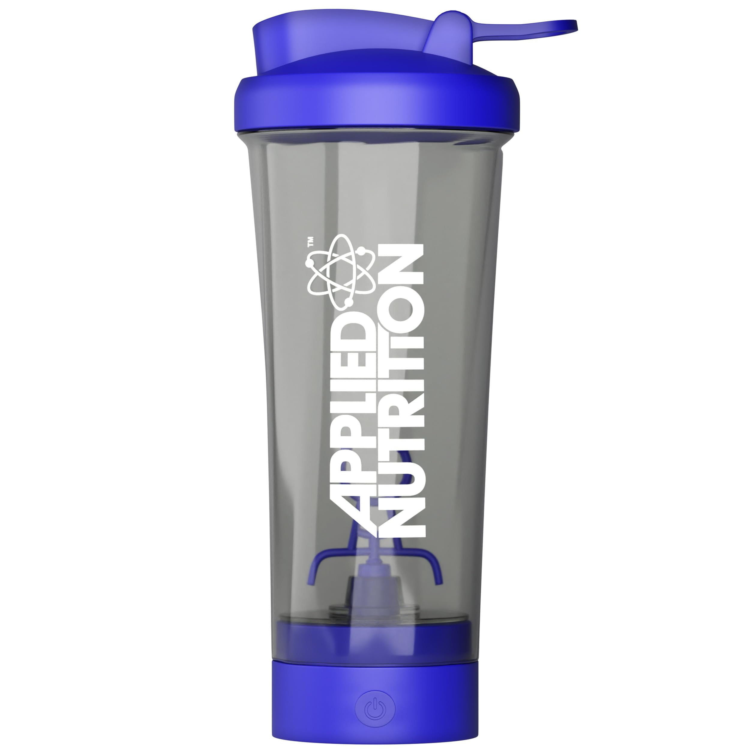Blue and clear Applied Nutrition Tornado Electric Shaker 700ml with internal mixing mechanism