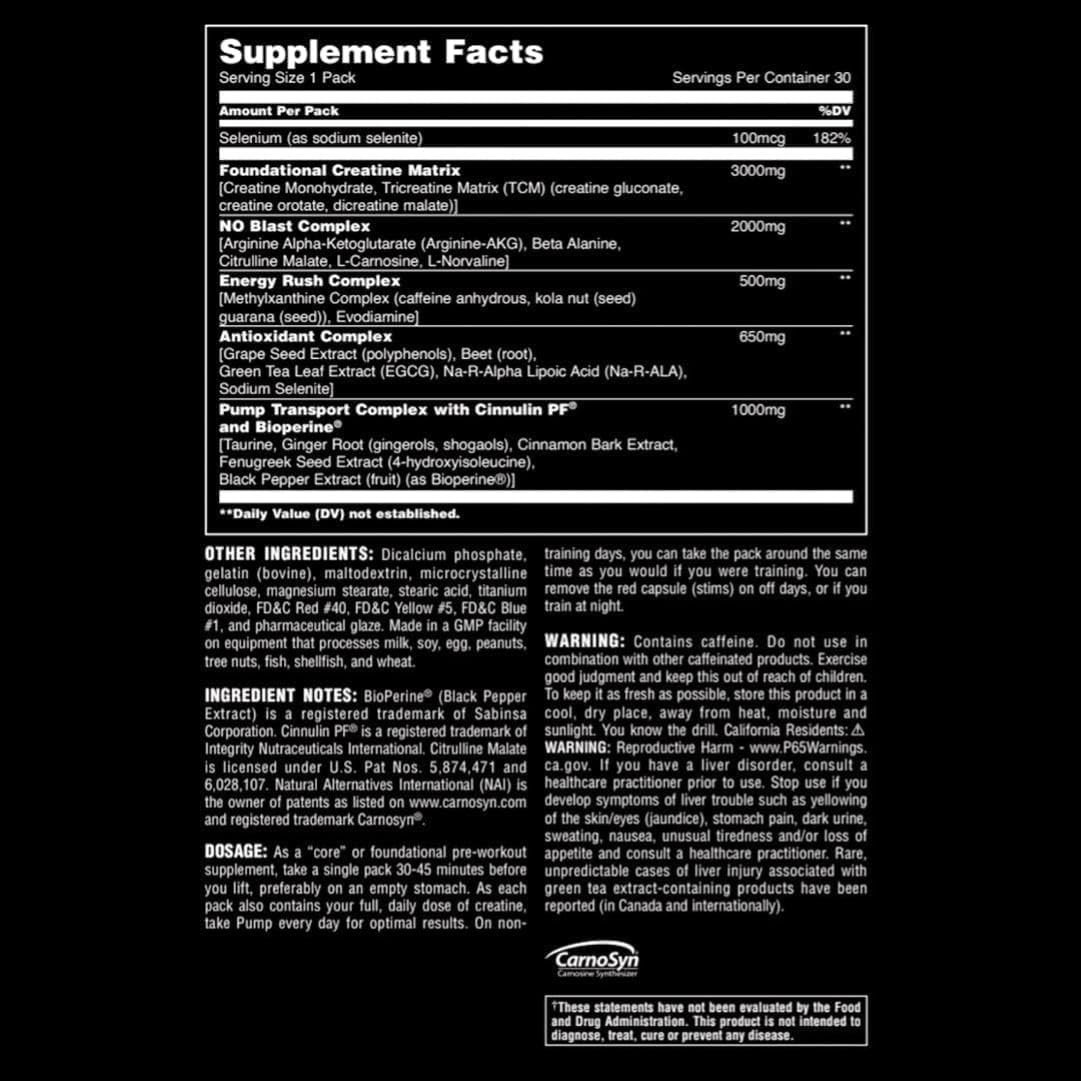Animal Pump - 30 Packs - Pre-Workout Capsules